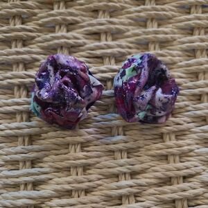Purple and Teal Swirl Nugget Earrings